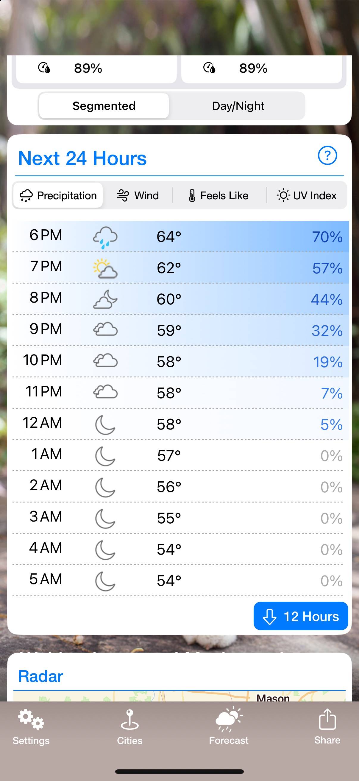 Weather Puppy: Hour by hour